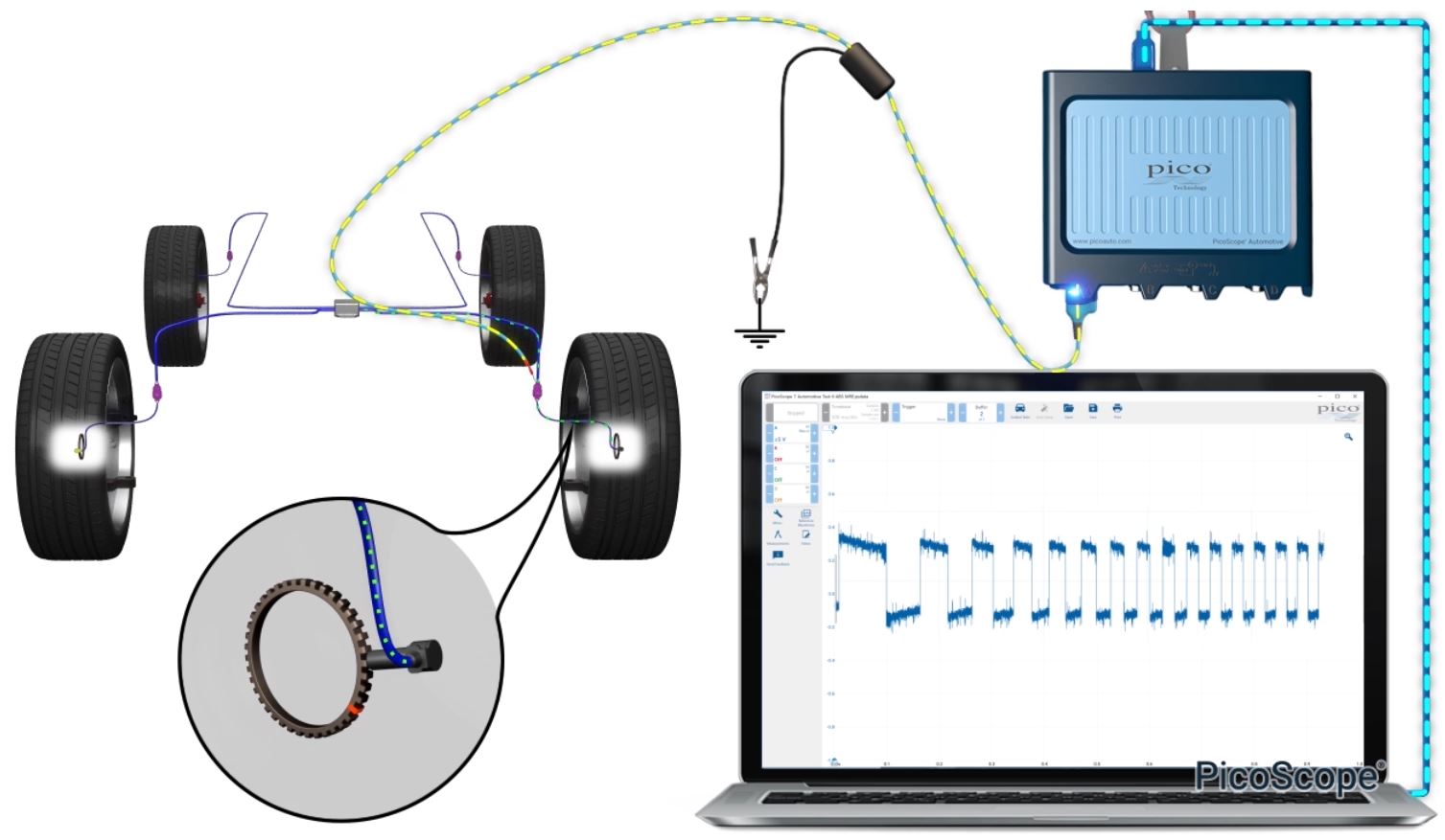 ABS Sensor Test Pulse Frequency using a PicoScope